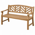 Gartenbank 120 cm Holz Natur mit Armlehnen Latten Sitzbank