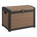 Garten-Aufbewahrungsbox 120 x 60 x 63 cm Kunststoff Braun Schwarz mit Deckelverschluss