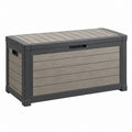 Aufbewahrungsbox 120 x 55 x 60 cm Kunststoff Grau Holzoptik für Garten und Terrasse
