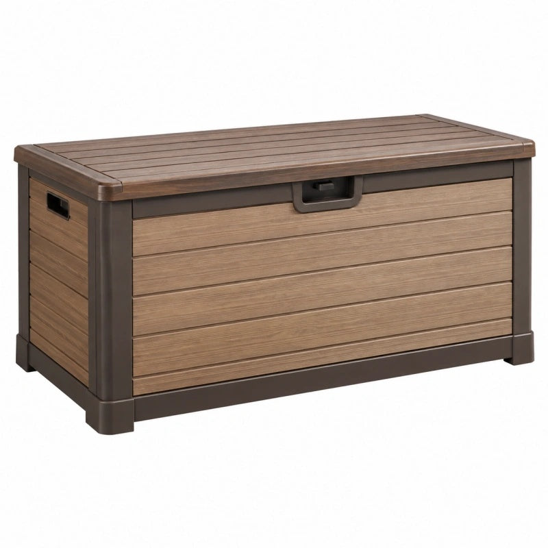 Aufbewahrungsbox 120 x 52 x 60 cm Kunststoff Braun für Garten wetterfest