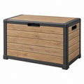 Garten-Aufbewahrungsbox 120 cm Kunststoff Holzoptik Braun Anthrazit