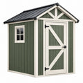 Gartenhaus 180 x 120 x 200 cm Holz Grün Weiß mit Metall-Dach Geräteaufbewahrung Landhausstil