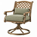 Drehbarer Gartensessel 82 x 78 x 98 cm Metallgeflecht Grün Braun