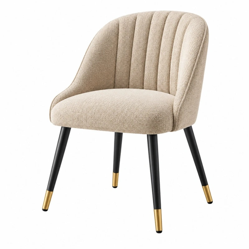 Polsterstuhl 58 x 61 x 82 cm Beige Textilbezug mit Metallbeinen im modernen Stil